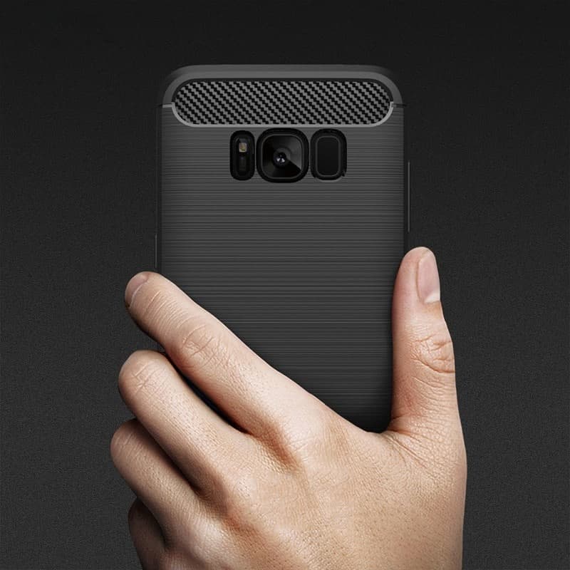 Techsuit Carbon Silicone - θήκη για Samsung Galaxy S8 - Μαύρο 5