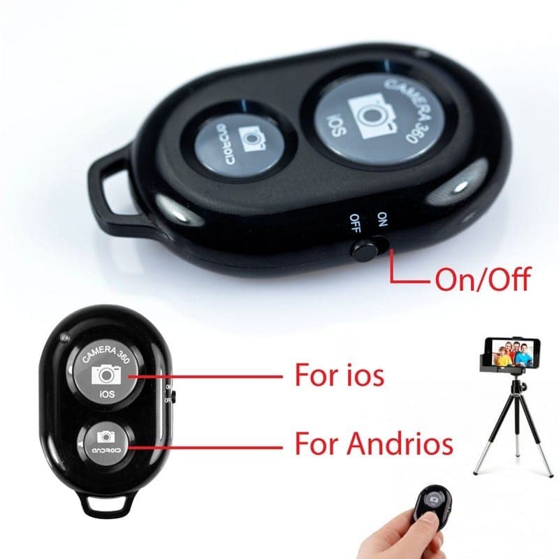 Techsuit - Bluetooth Remote Control (RMC-01) - for Selfie, iOS 360° Camera, Android, CR2032 Battery - Black 5