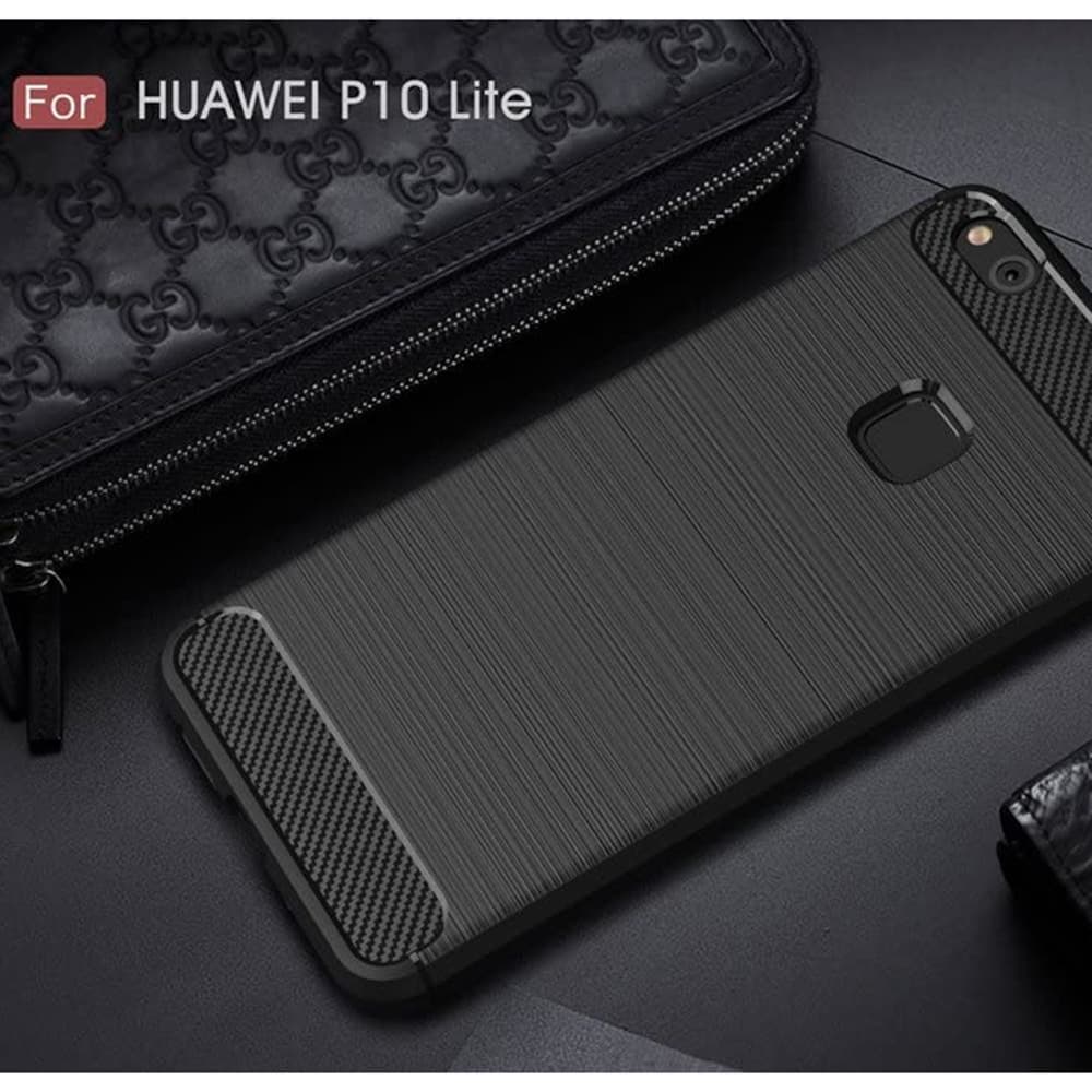 Techsuit Carbon Silicone - θήκη για Huawei P10 Lite - Μαύρο 2