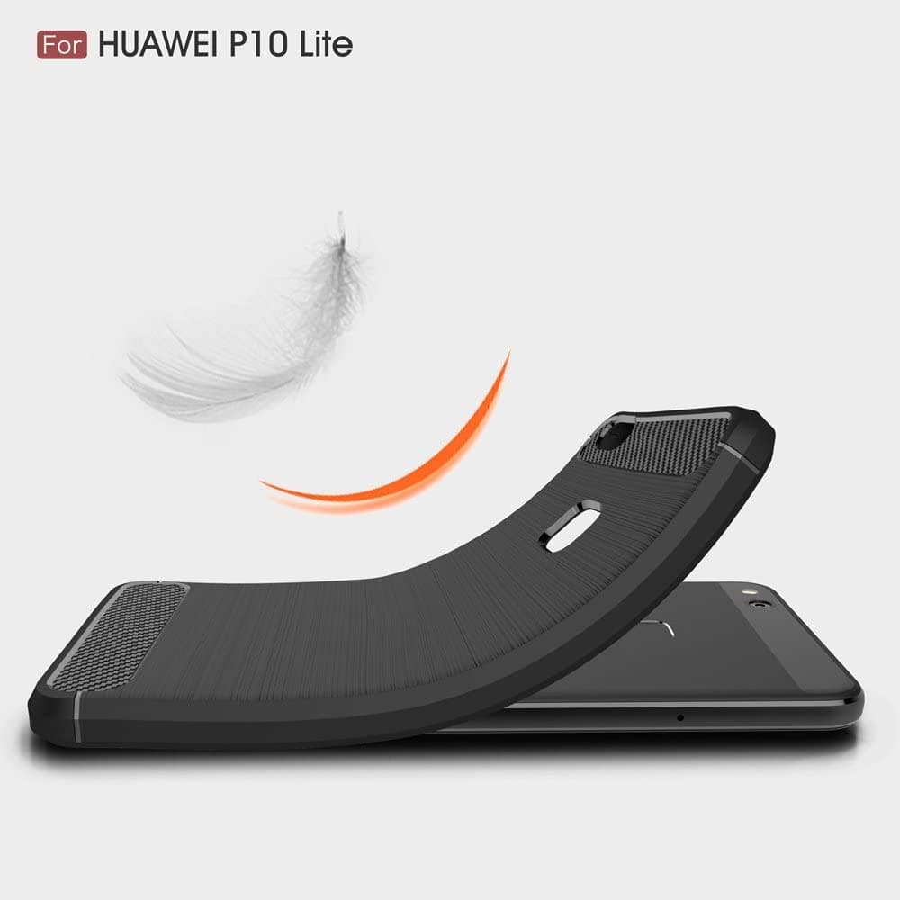 Techsuit Carbon Silicone - θήκη για Huawei P10 Lite - Μαύρο 3