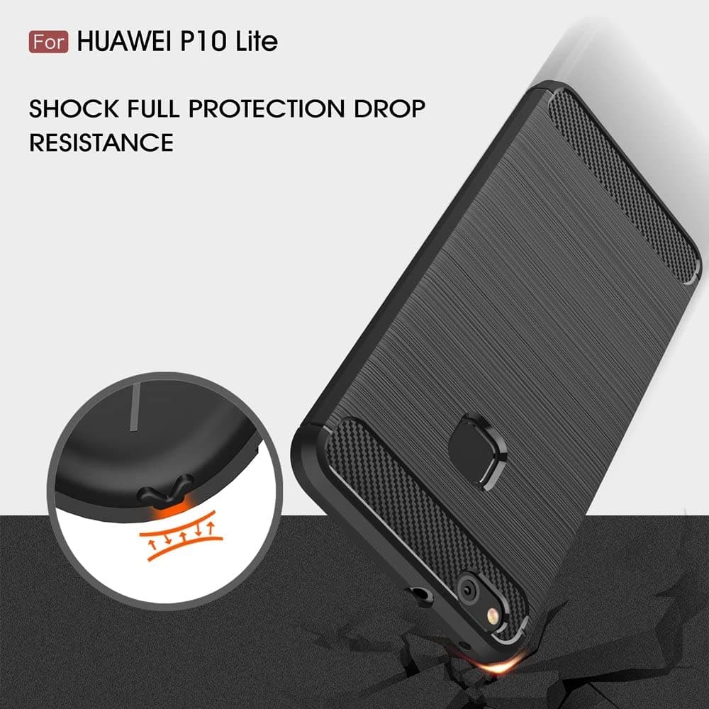 Techsuit Carbon Silicone - θήκη για Huawei P10 Lite - Μαύρο 4