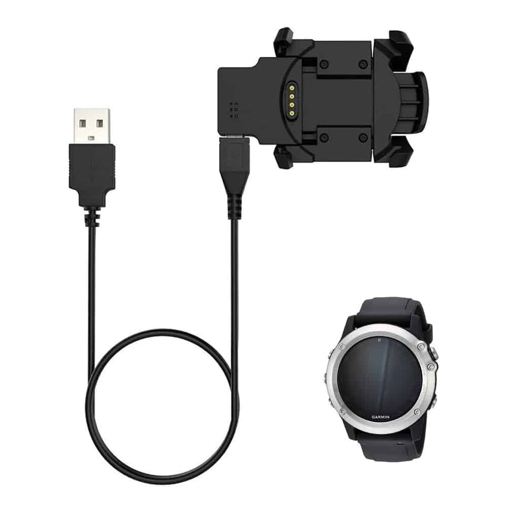 Techsuit - Καλώδιο Ασύρματης Φόρτισης SmartWatch (TGC5) - για Garmin Fenix 3 / 3 HR / 3 Sapphire, USB, 5W, 1m με Βάση Γραφείου - Μαύρο 5