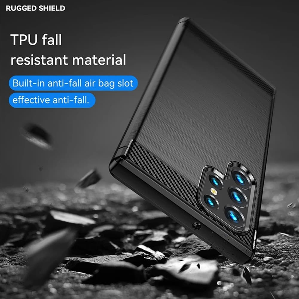 Techsuit Carbon Silicone - θήκη για Oppo A40 4G - Μαύρο 4