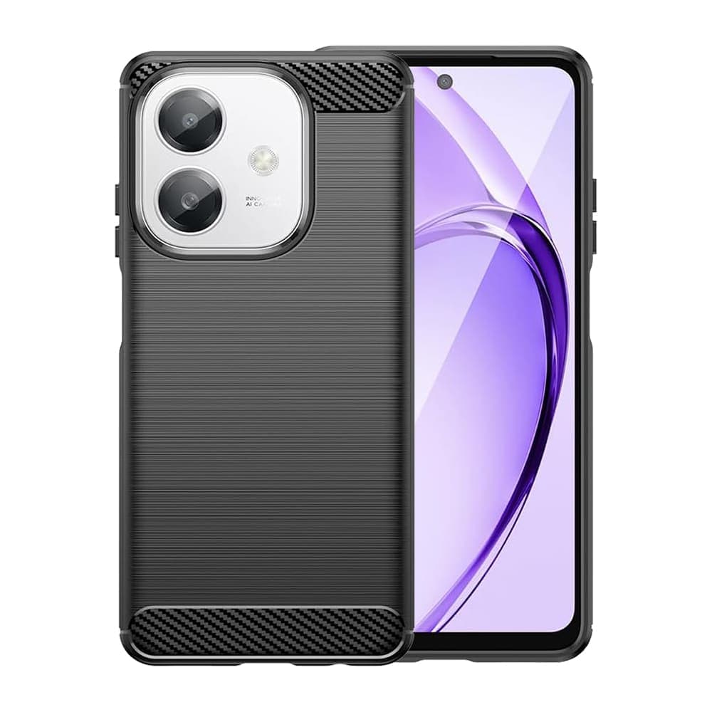 Techsuit Carbon Silicone - θήκη για Oppo A40 4G - Μαύρο 2