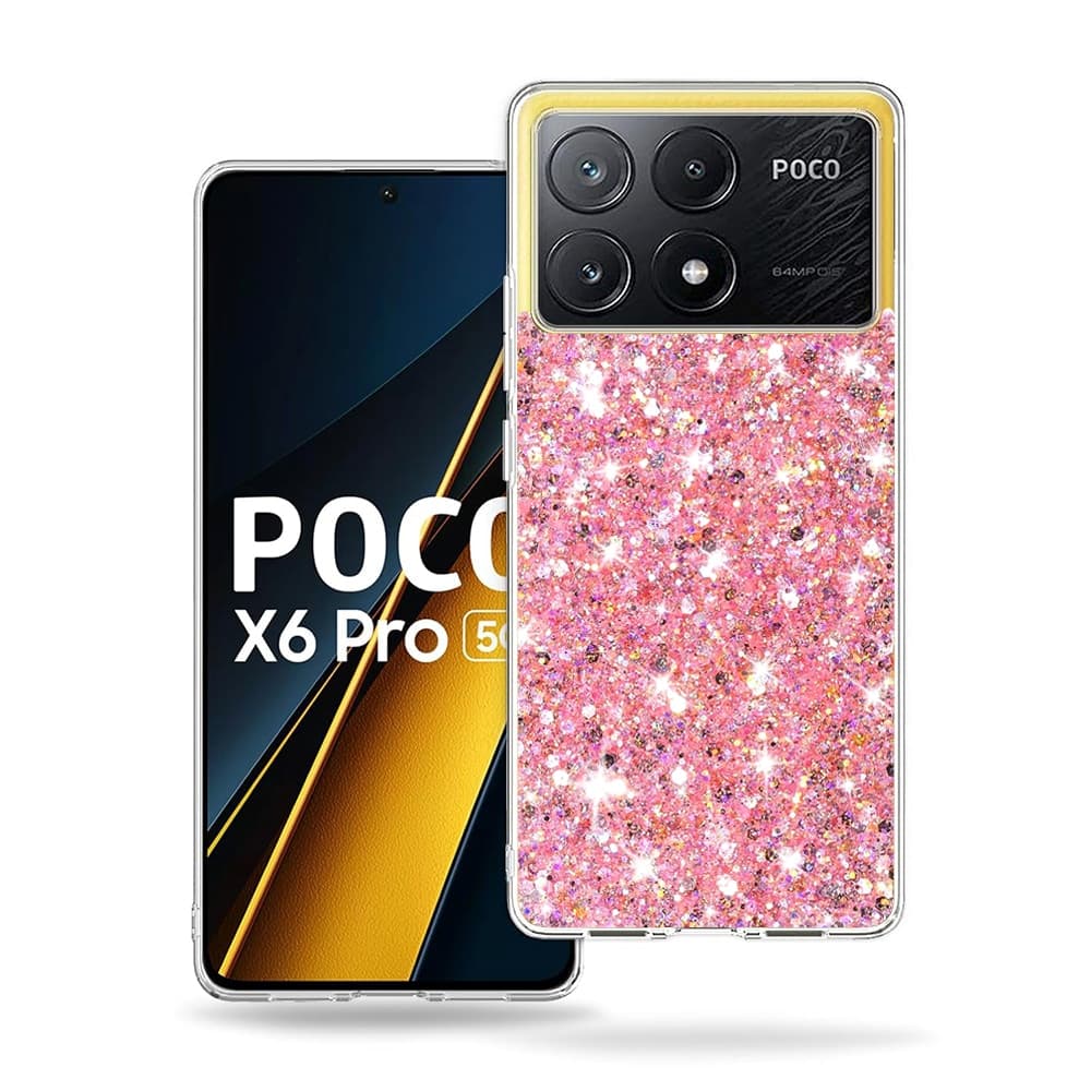 Techsuit Sparkly Glitter - θήκη για Xiaomi Poco X6 Pro - Ροζ