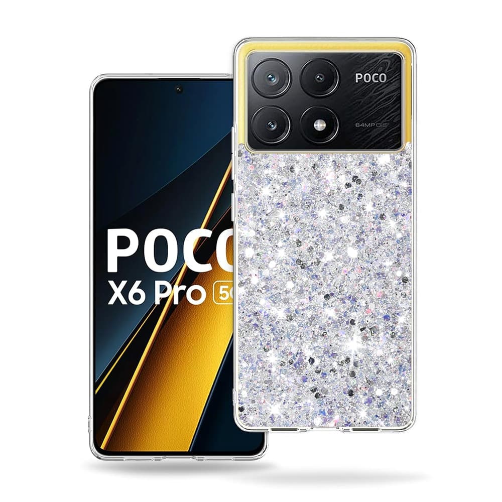 Techsuit Sparkly Glitter - θήκη για Xiaomi Poco X6 Pro - Διάφανο