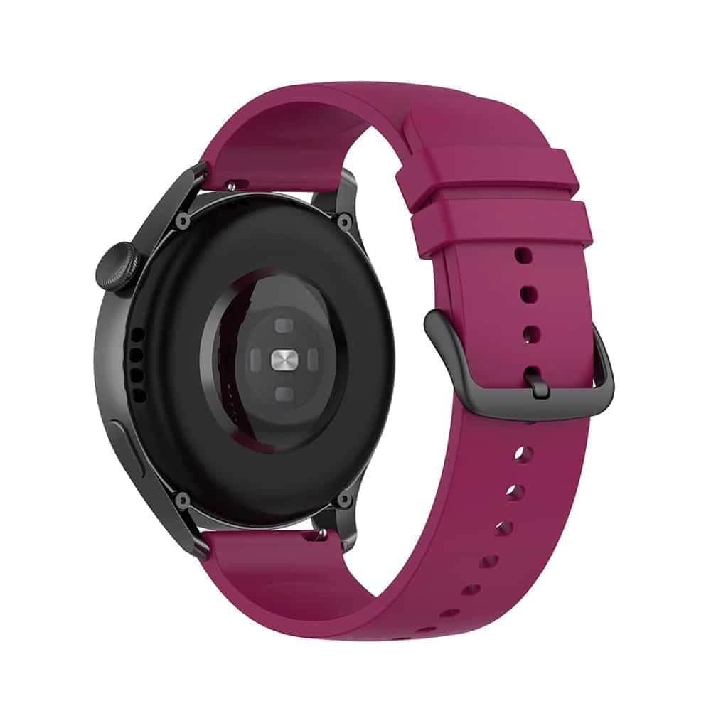 Techsuit - Watchband 20mm (W001) - Samsung Galaxy Watch 4/5/Active 2, Huawei Watch GT 3 (42mm)/GT 3 Pro (43mm) - Dark Red 2