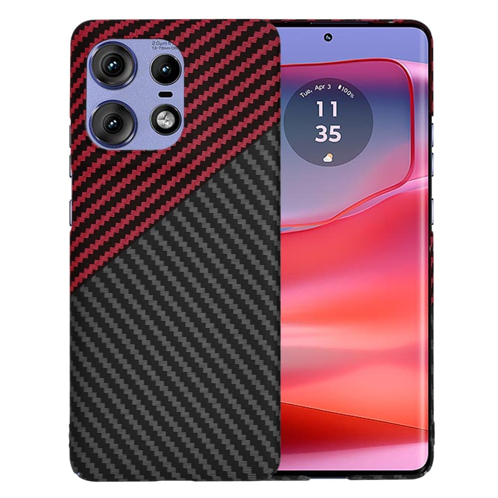 Techsuit Carbonite FiberShell - θήκη για Motorola Edge 50 Pro - Κόκκινο