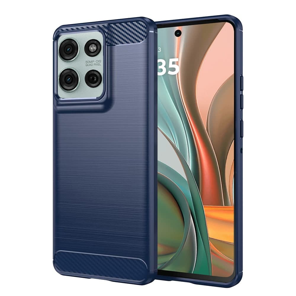 Techsuit Carbon Silicone - θήκη για Motorola Moto G75 - Μπλε
