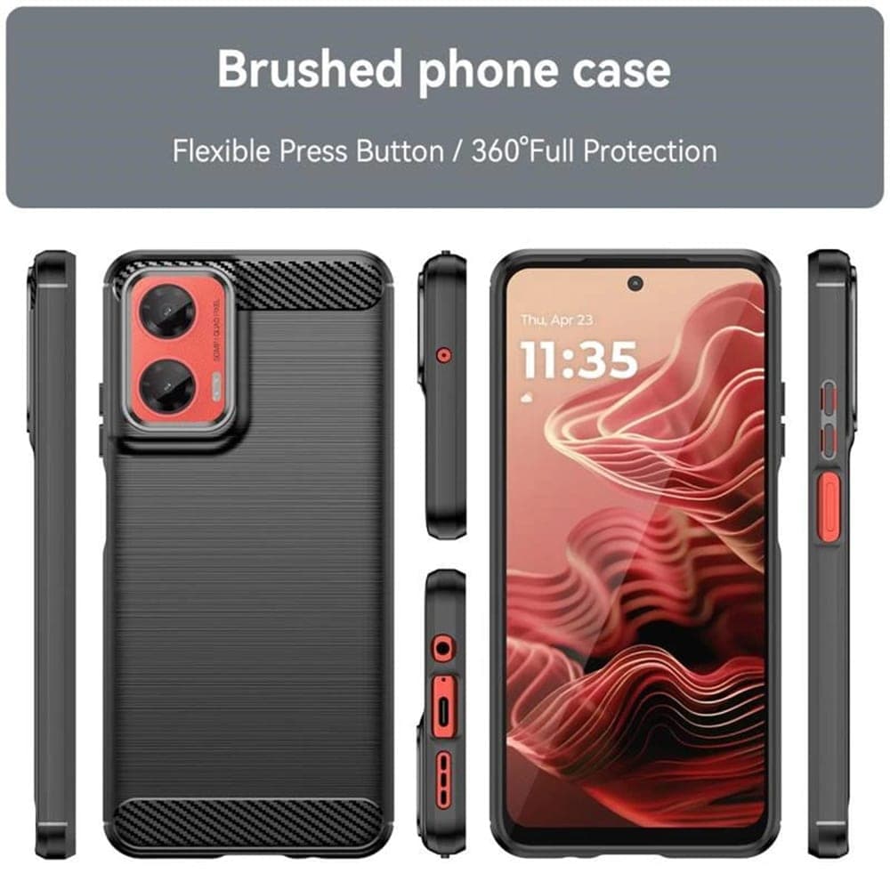 Techsuit Carbon Silicone - θήκη για Motorola Moto G75 - Μπλε 5