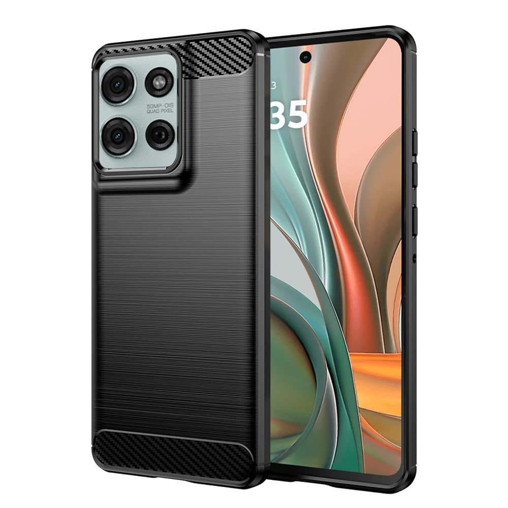 Techsuit Carbon Silicone - θήκη για Motorola Moto G75 - Μαύρο