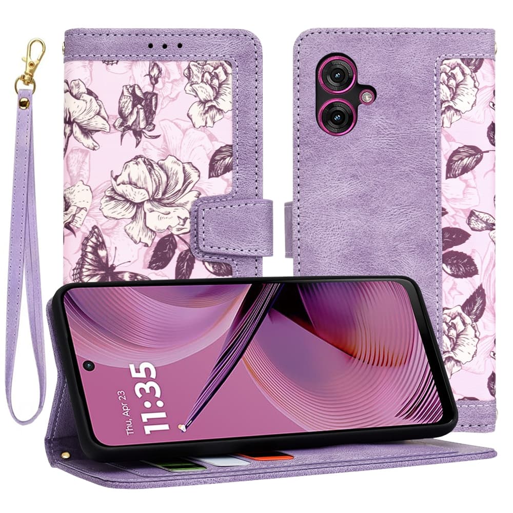 Techsuit FlipCraft - θήκη για Motorola Moto G55 - Μωβ