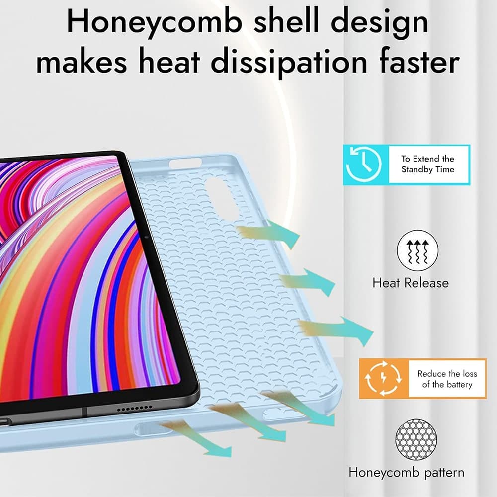 Techsuit - Flex Trifold (με Θήκη για Μολύβι) - Xiaomi Redmi Pad Pro / Poco Pad - Σκούρο Μπλε 5