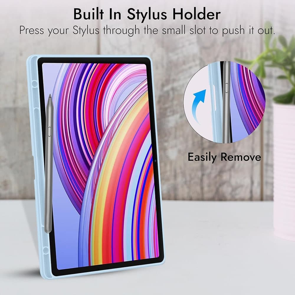 Techsuit - Flex Trifold (με Θήκη για Μολύβι) - Xiaomi Redmi Pad Pro / Poco Pad - Σκούρο Μπλε 4