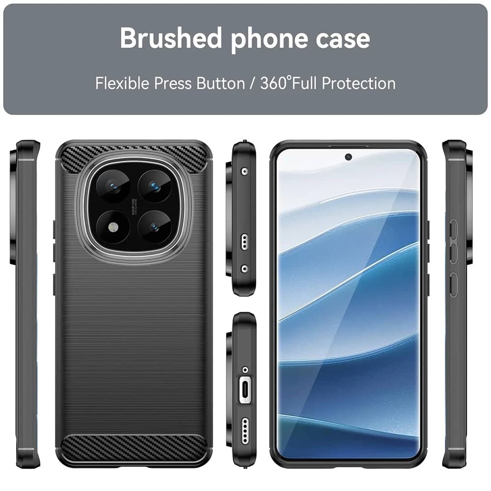 Techsuit Carbon Silicone - θήκη για Xiaomi Redmi Note 14 Pro+ 5G - Μαύρο 2