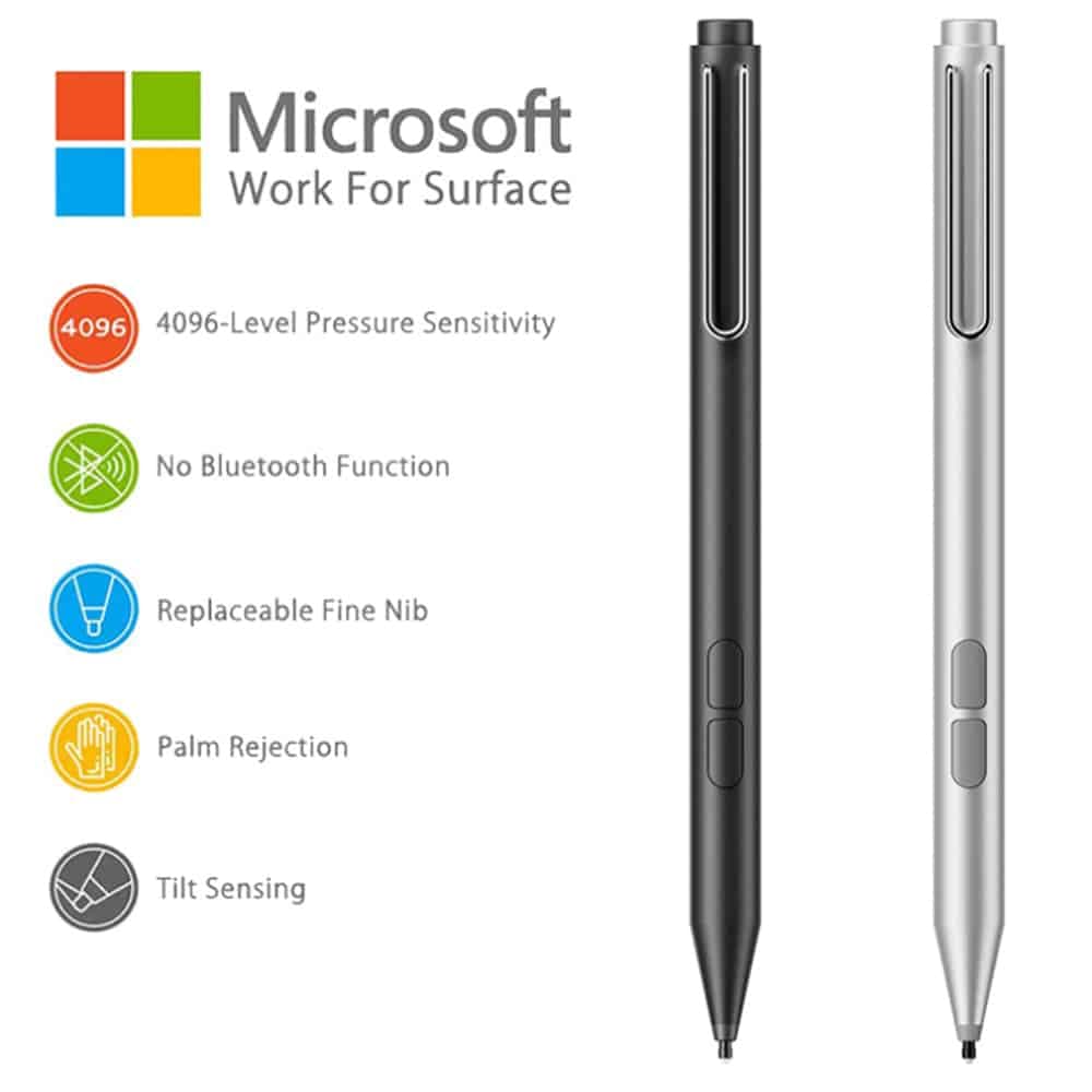 Techsuit Stylus Pen για Microsoft Surface Tablet, Palm Rejection, AAAA Μπαταρία, MPP1.51 - Μαύρο 5