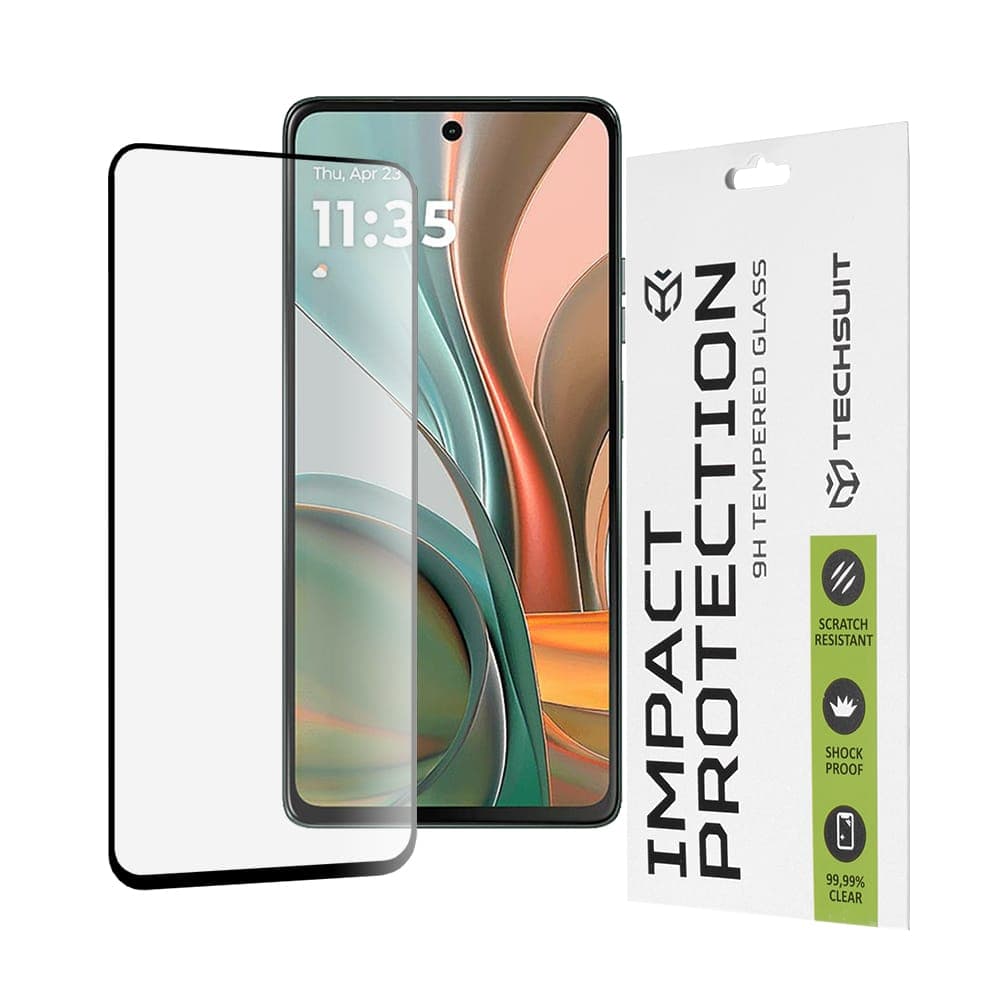 Techsuit - 111D Full Cover / Full Glue Glass - Motorola Moto G75 - Black
