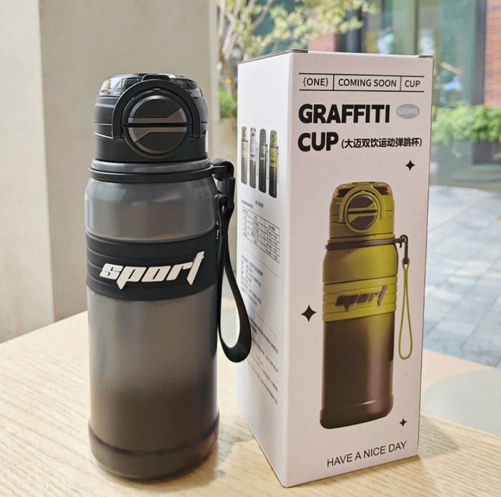 Techsuit θερμός από ανοξείδωτο ατσάλι, 680ml - Μαύρο 3