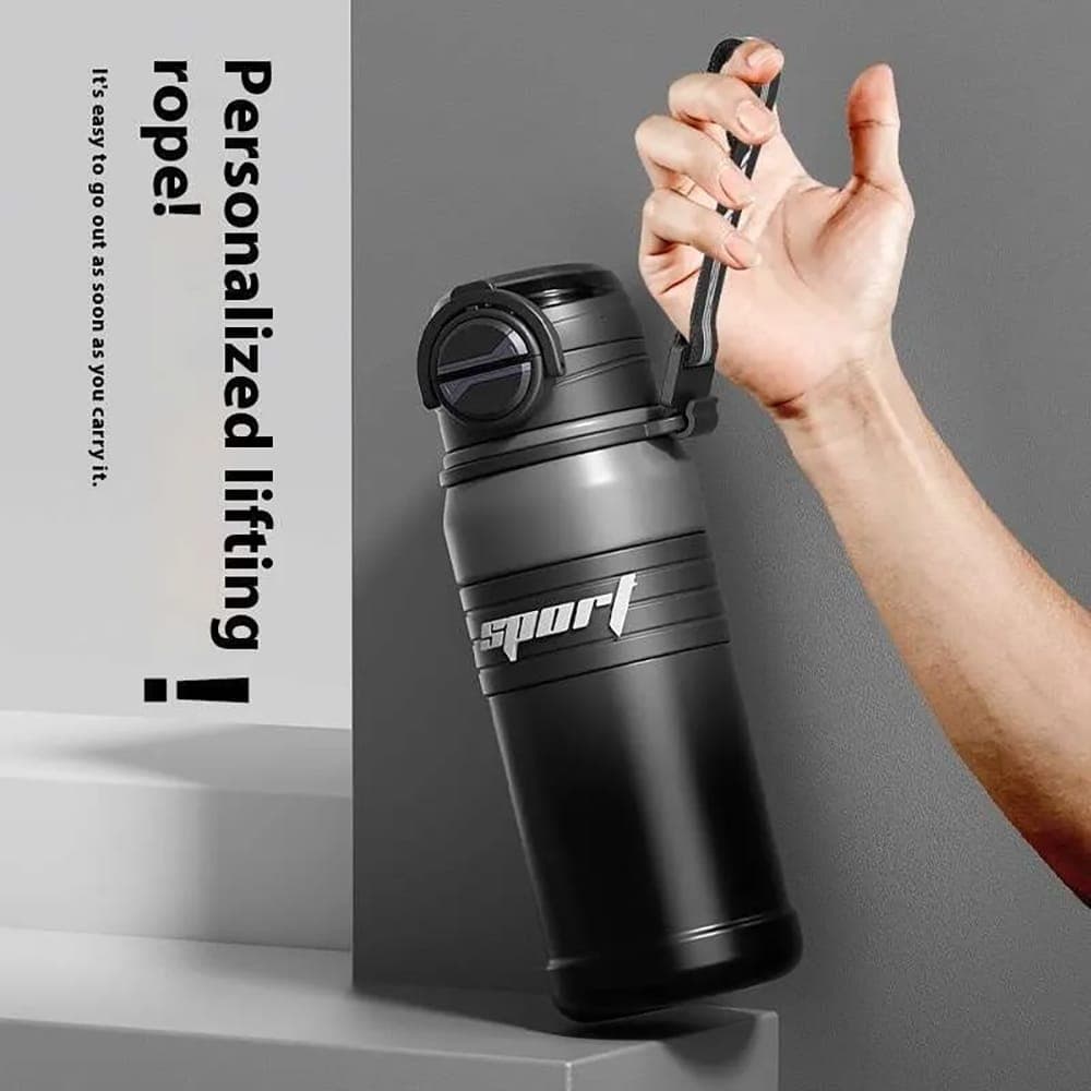 Techsuit θερμός από ανοξείδωτο ατσάλι, 680ml - Μαύρο 4