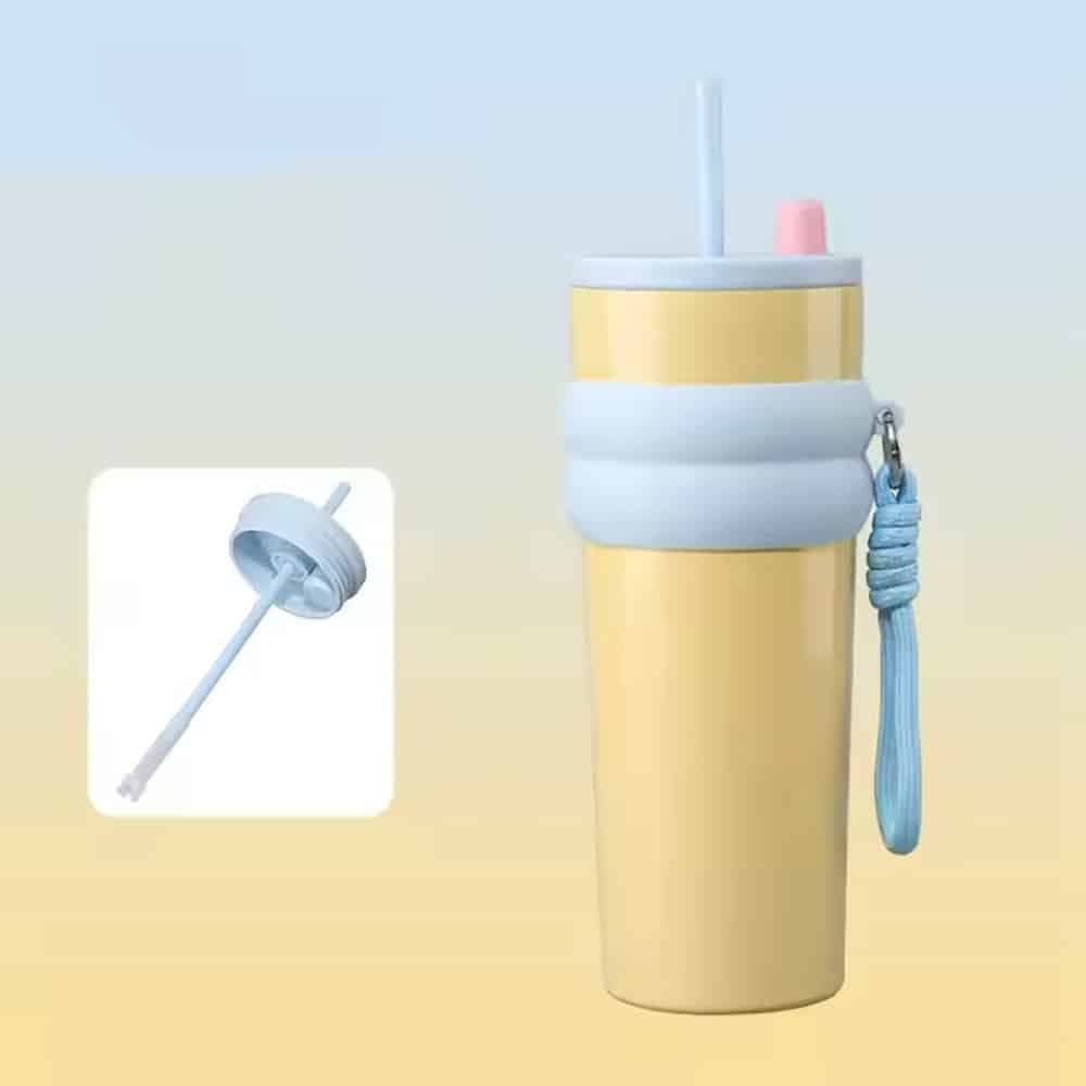 Techsuit θερμός από ανοξείδωτο χάλυβα, 710ml - κίτρινο 2