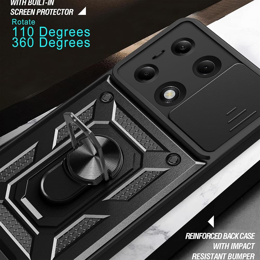 Techsuit CamShield Series - θήκη για Xiaomi Redmi Note 14 Pro / Poco X7 - Μαύρο 4
