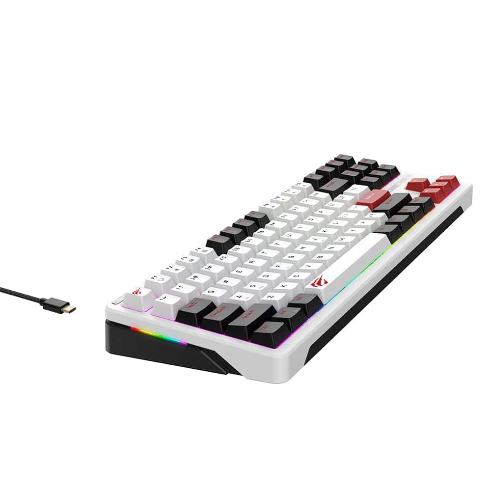 Havit - Gaming Keyboard (kb902l) - USB-C, With Rgb Lights, 1.8m, 200ma - Black / White / Red 2