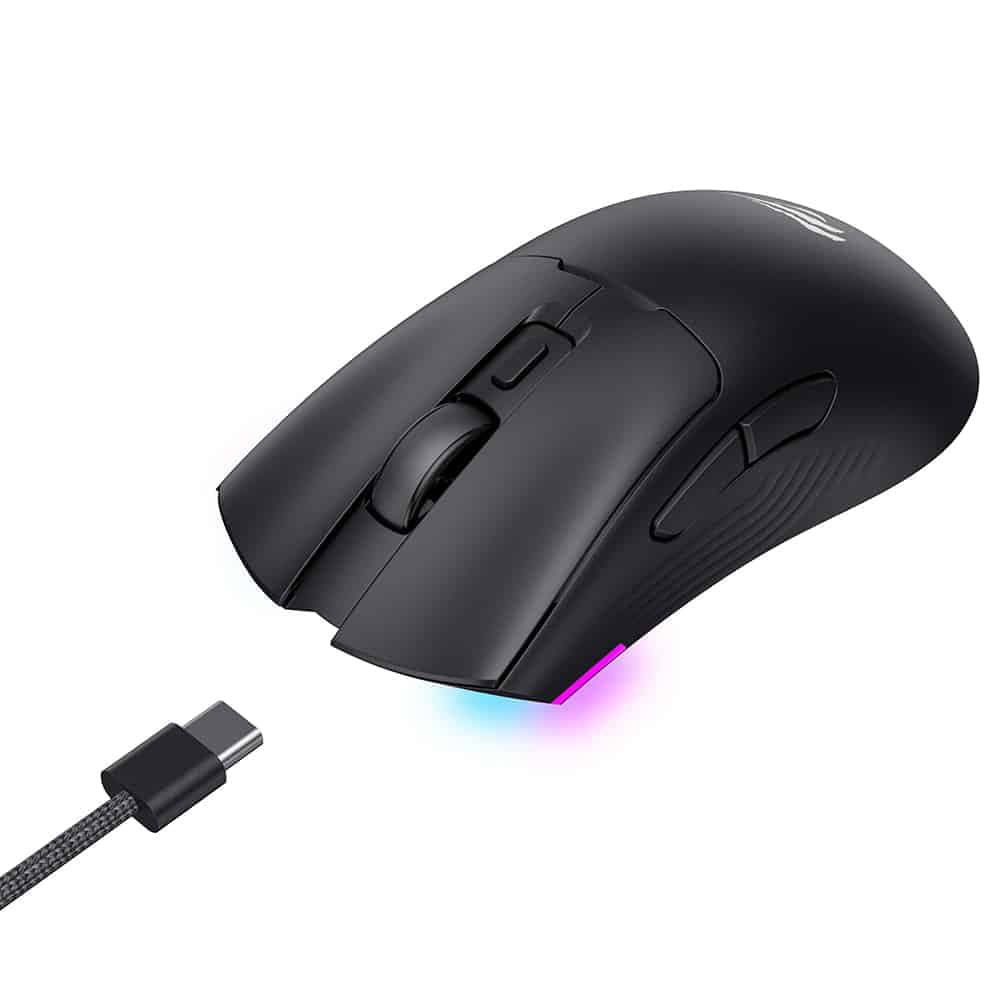 Havit - Wireless Gaming Mouse (ms966wb) - 2.4ghz, 800/1600/2400/3200/6000/10000 Dpi, 500mah - Black 3