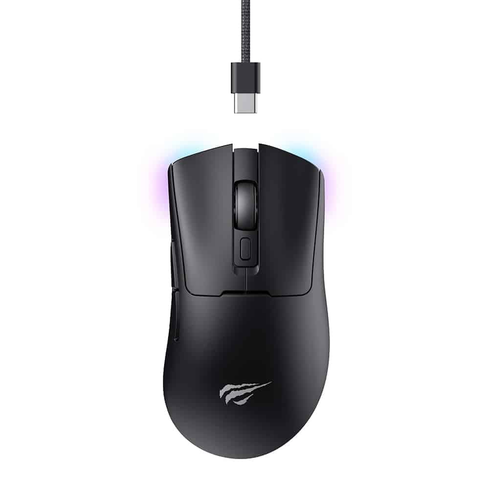 Havit - Wireless Gaming Mouse (ms966wb) - 2.4ghz, 800/1600/2400/3200/6000/10000 Dpi, 500mah - Black