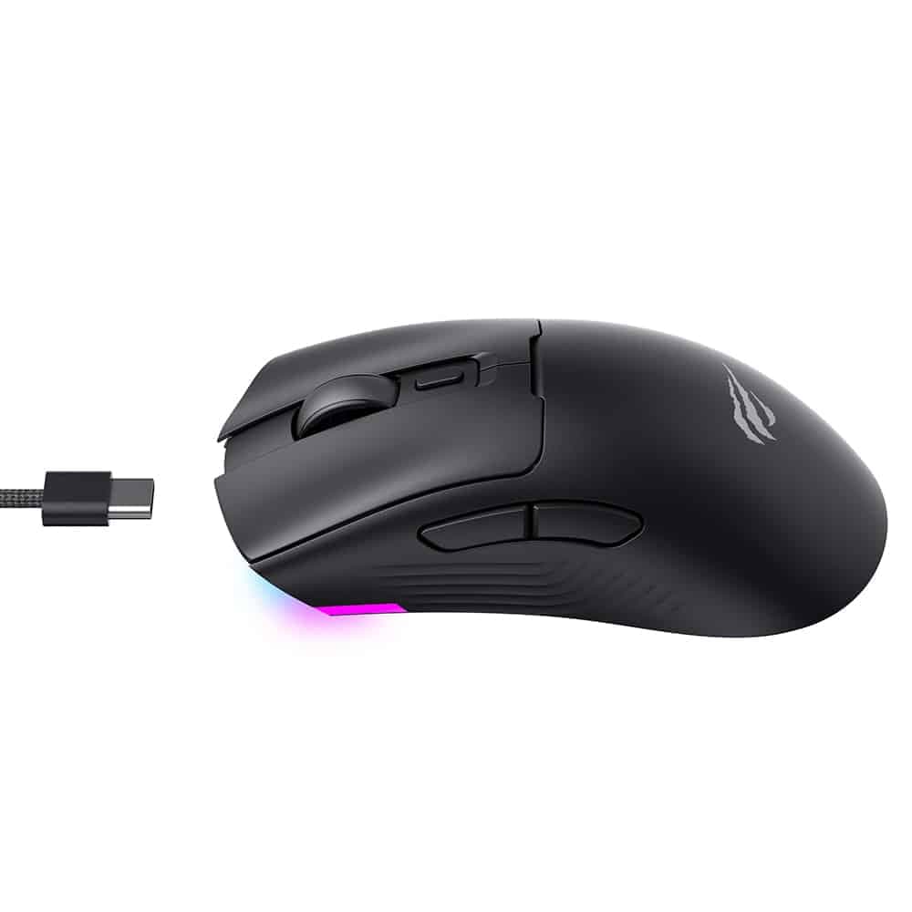 Havit - Wireless Gaming Mouse (ms966wb) - 2.4ghz, 800/1600/2400/3200/6000/10000 Dpi, 500mah - Black 4