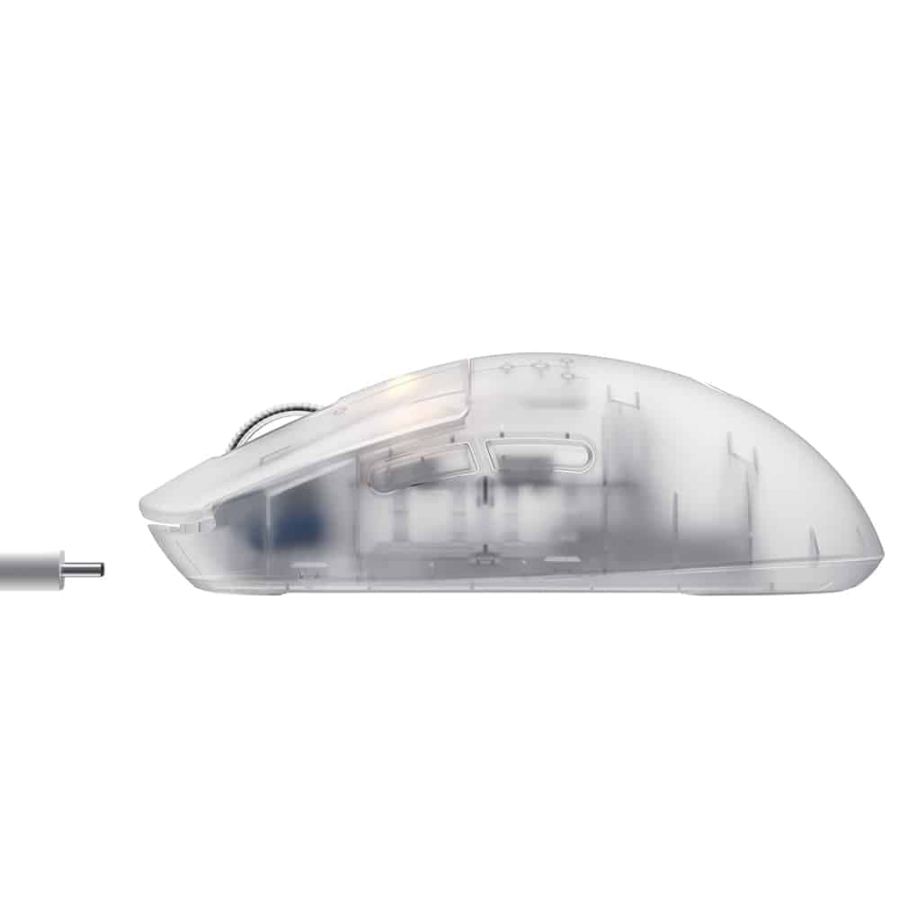 Havit - Wireless Gaming Mouse (ms970wb Pro) - 2.4ghz, 800/1600/2400/3200/6400/12000 Dpi, 300mah - Transparent White 2