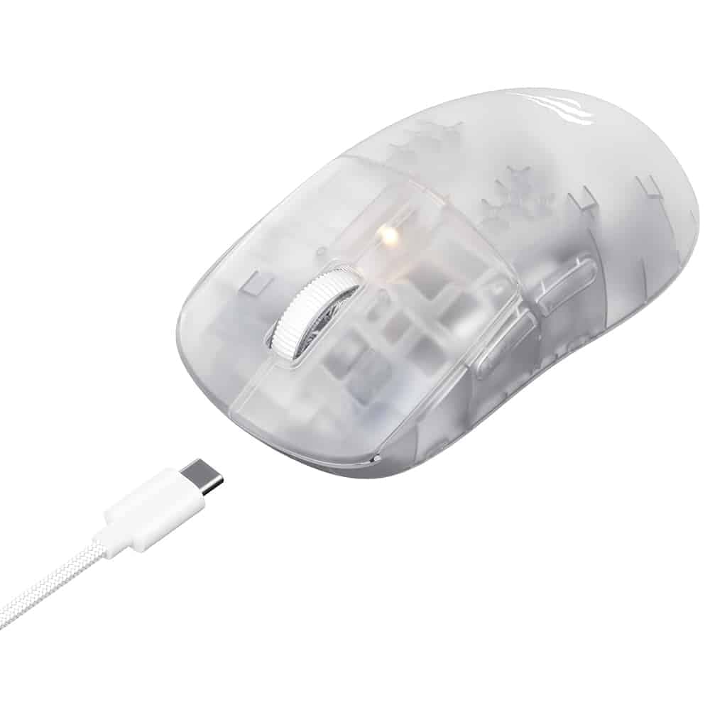 Havit - Wireless Gaming Mouse (ms970wb Pro) - 2.4ghz, 800/1600/2400/3200/6400/12000 Dpi, 300mah - Transparent White 3