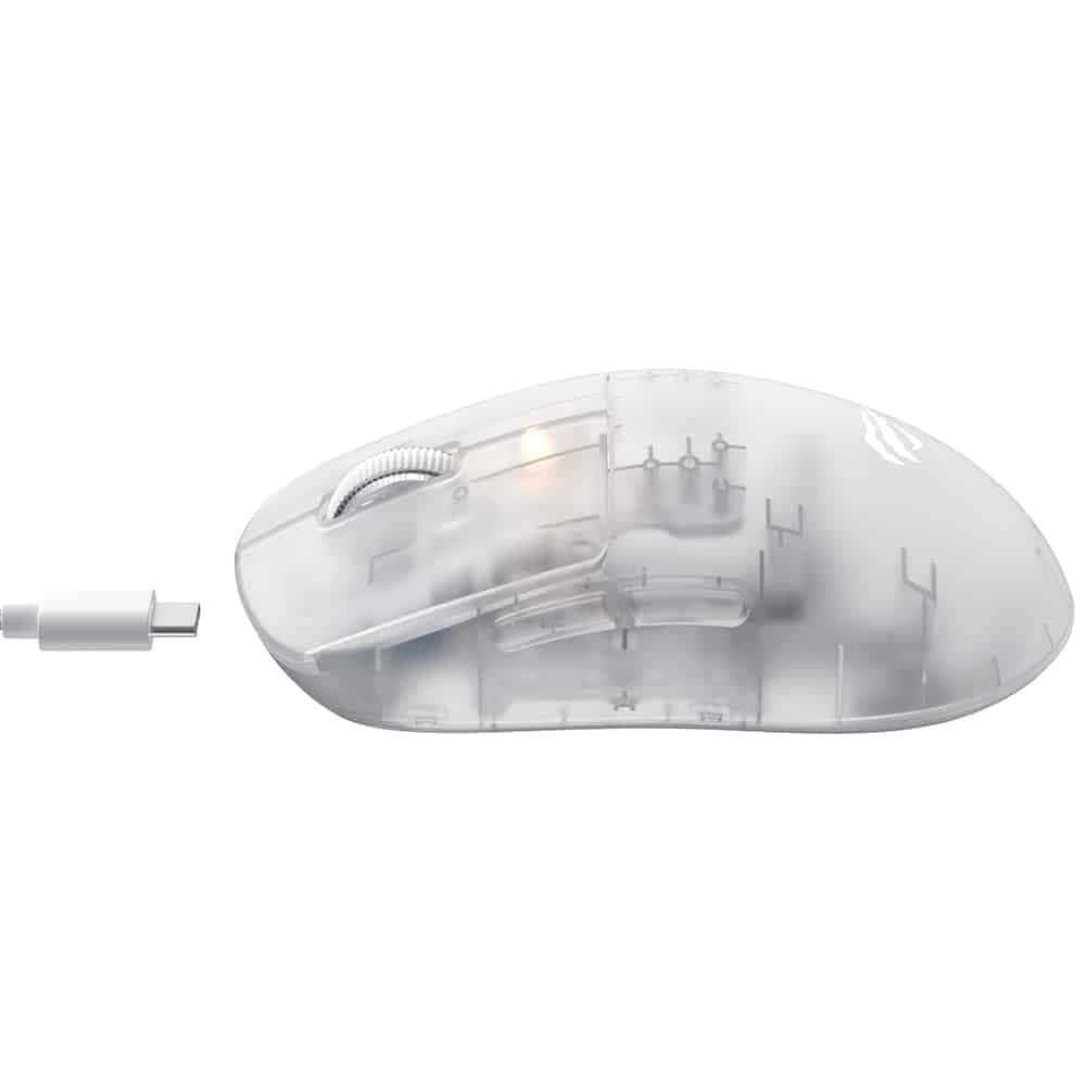 Havit - Wireless Gaming Mouse (ms970wb Pro) - 2.4ghz, 800/1600/2400/3200/6400/12000 Dpi, 300mah - Transparent White 5