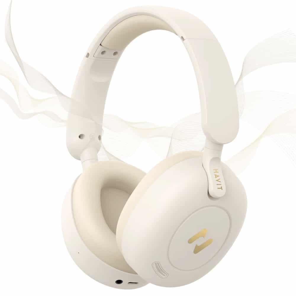 Havit - Wireless Headphones (h655bt Pro) - With Case, Bluetooth 5.3, Noise Cancelling, Multipoint, Hi-Res, 700mah - Beige 7