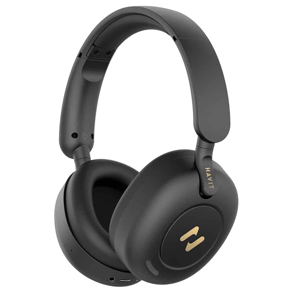 Havit - Wireless Headphones (h655bt Pro) - With Case, Bluetooth 5.3, Noise Cancelling, Multipoint, Hi-Res, 700mah - Black