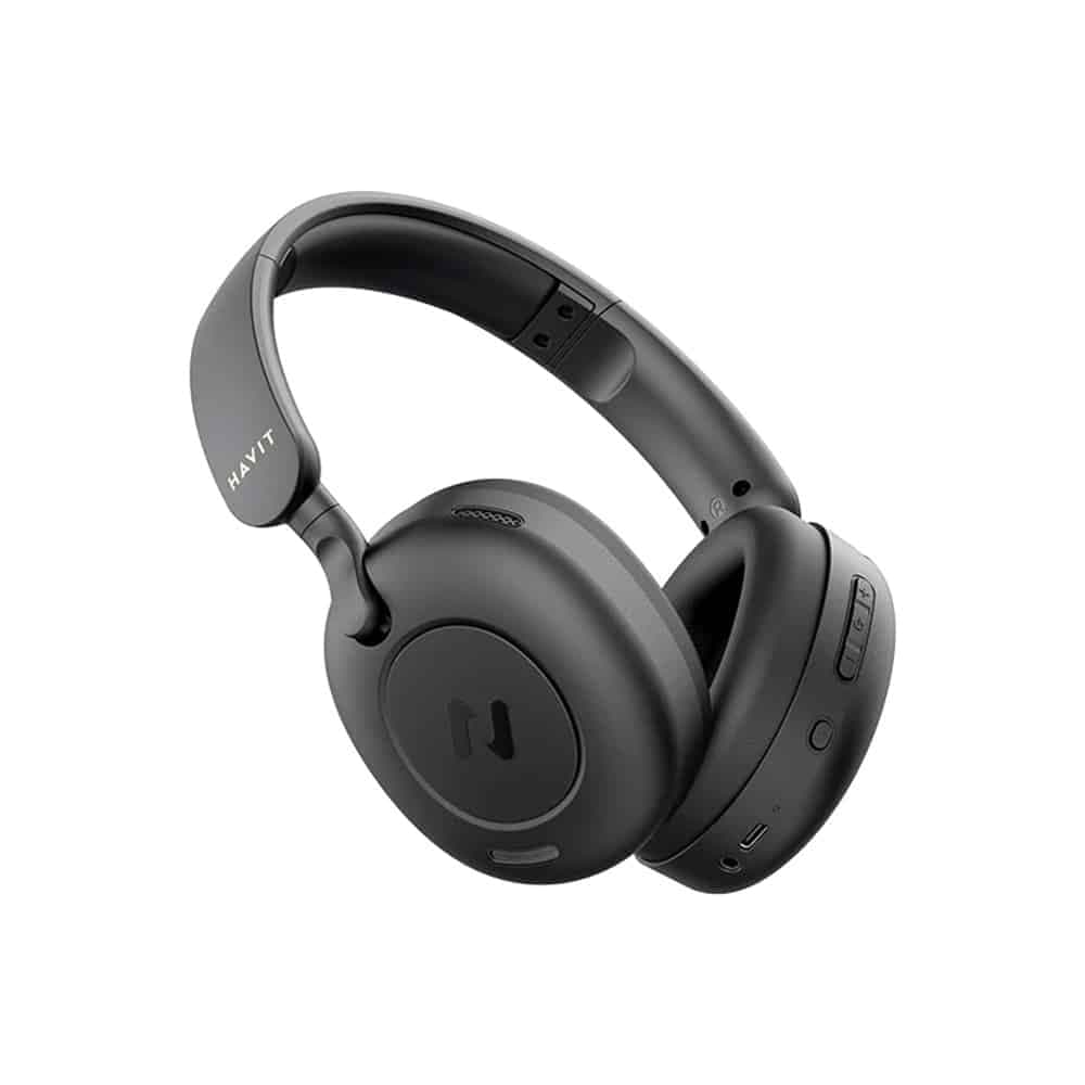 Havit - Wireless Headphones (h655bt) - On-Ear, Bluetooth 5.3, Hybrid Active Nosie Cancelling, 700mah, Foldable, USB-C - Black 2