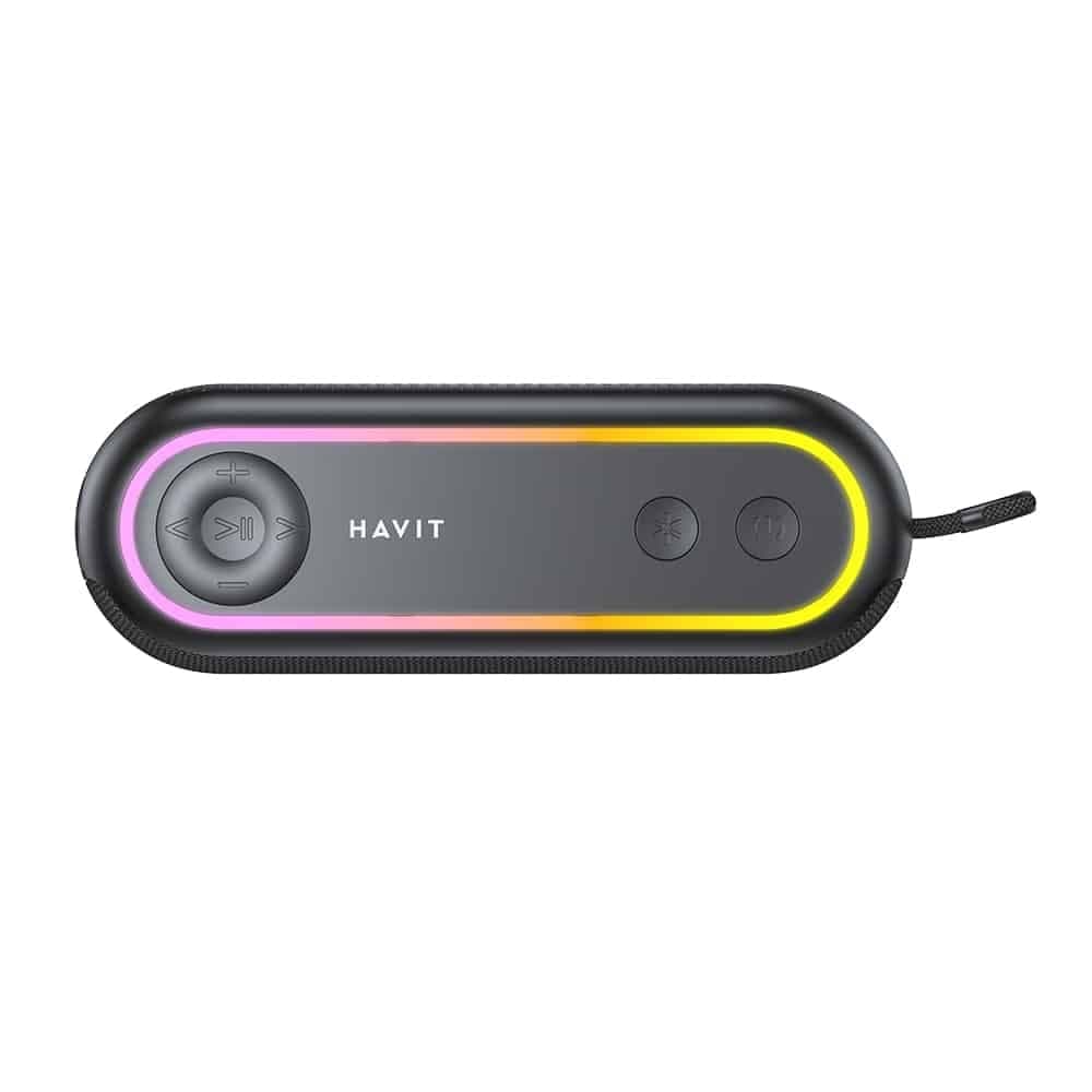 Havit - Wireless Speaker (sk810bt) - USB-C, Bluetooth 5.3, Tws, Tf, USB, Fm, Aux, Hands-Free Call, Rgb, Ipx5, 2400mah - Black 2