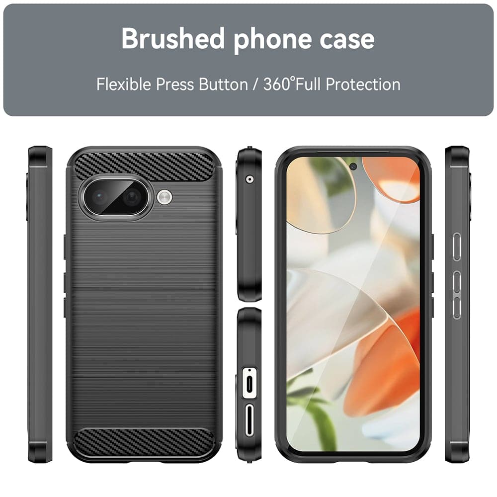 Techsuit Carbon Silicone - θήκη για Google Pixel 9a - Μαύρο 5