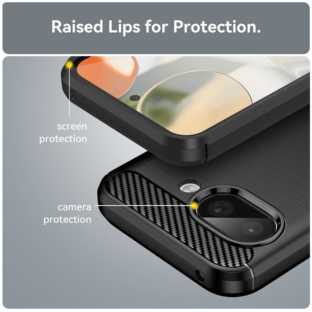 Techsuit Carbon Silicone - θήκη για Google Pixel 9a - Μαύρο 6