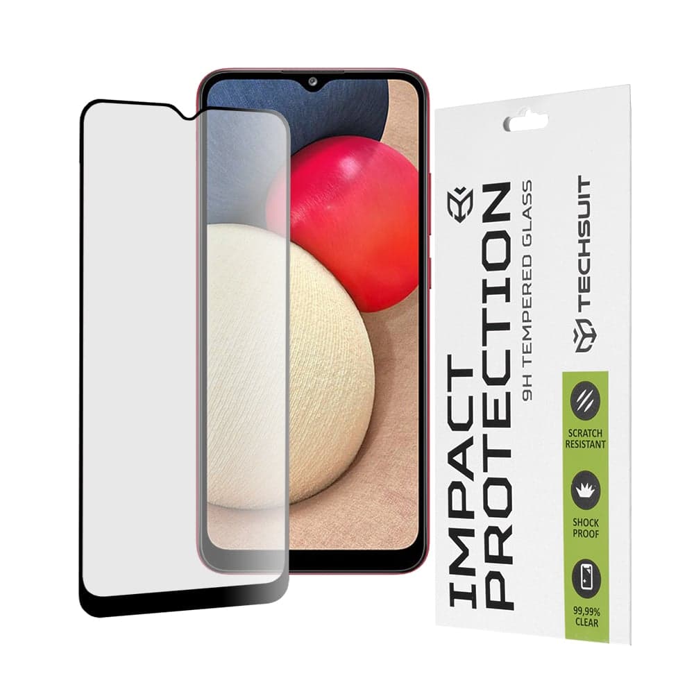 Techsuit - 111D Πλήρης Κάλυψη / Full Glue Γυαλί - Samsung Galaxy A02s / A03 / A03s / A03 Core / A04e / M04 - Μαύρο