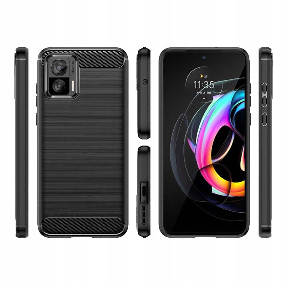 Techsuit Carbon Silicone - θήκη για Motorola Edge 30 Neo - Μαύρο 2