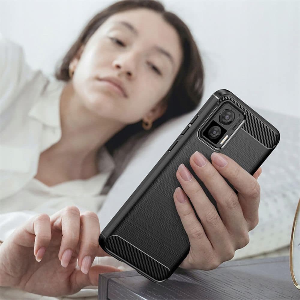 Techsuit Carbon Silicone - θήκη για Motorola Edge 30 Neo - Μαύρο 5