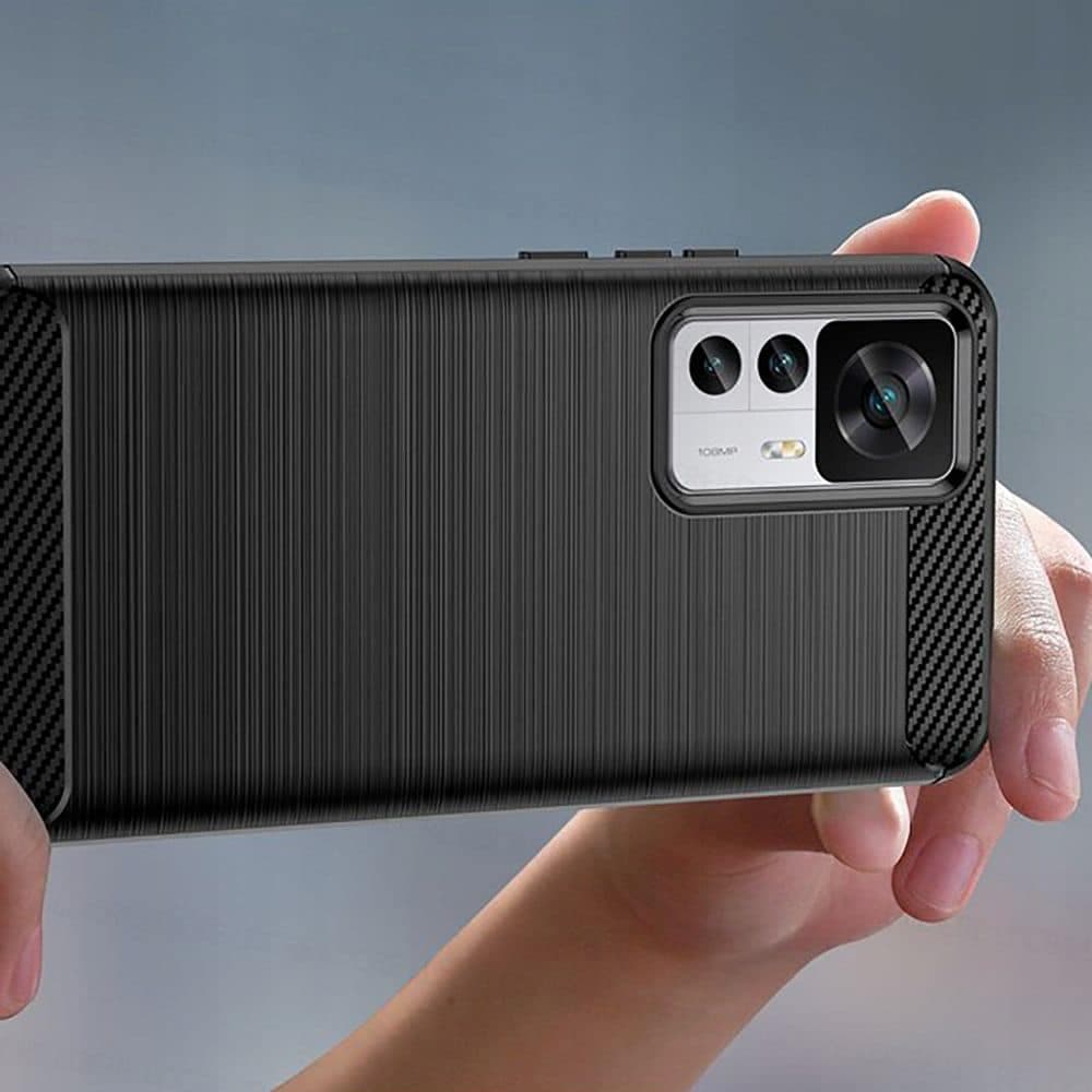 Techsuit Carbon Silicone - θήκη για Xiaomi 12T - Μαύρο 3