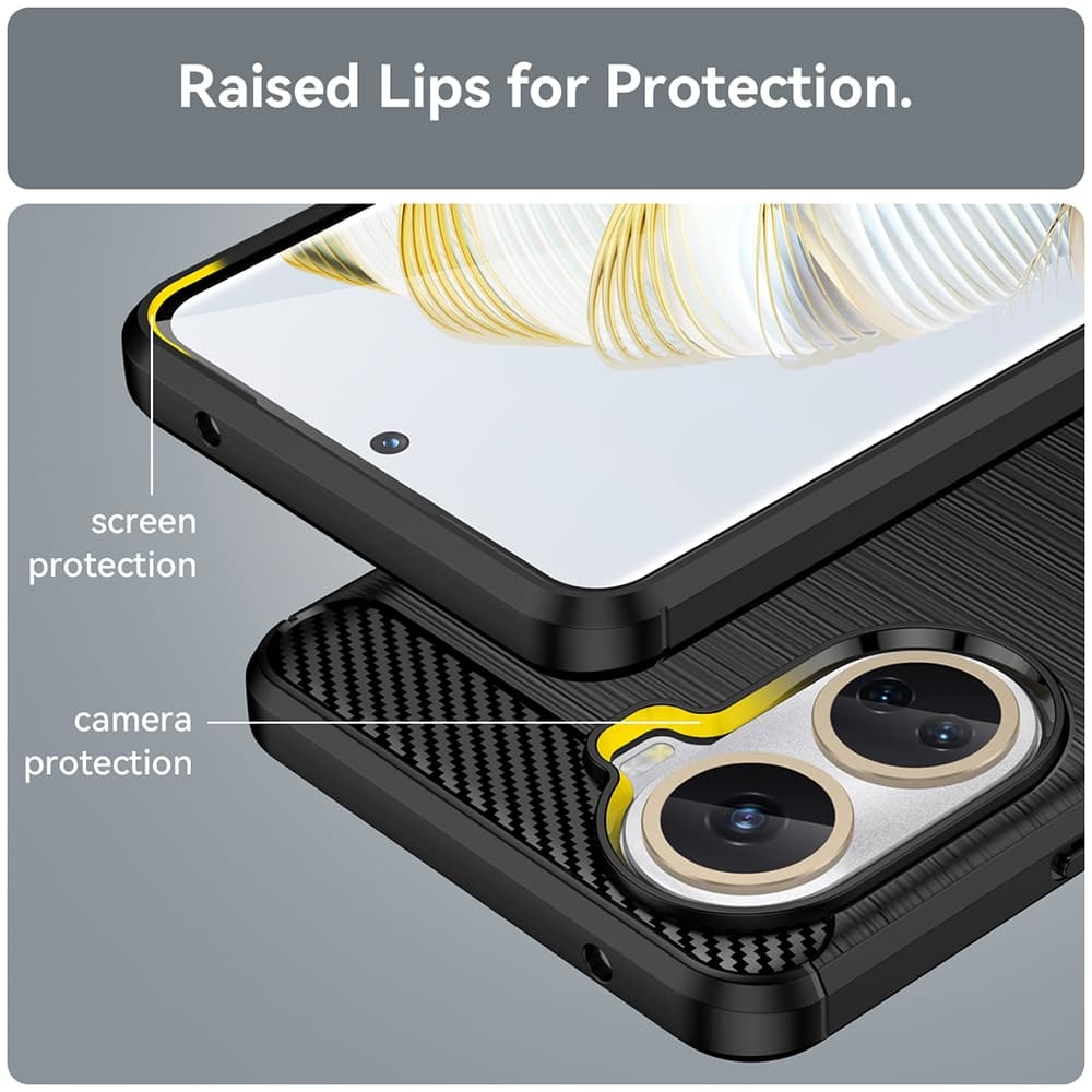 Techsuit Carbon Silicone - θήκη για Huawei nova 10 SE - Μαύρο 5