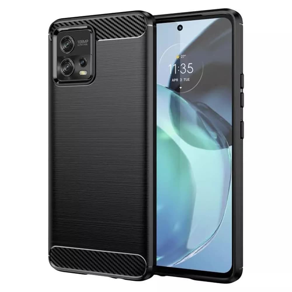 Techsuit Carbon Silicone - θήκη για Motorola Moto G72 - Μαύρο