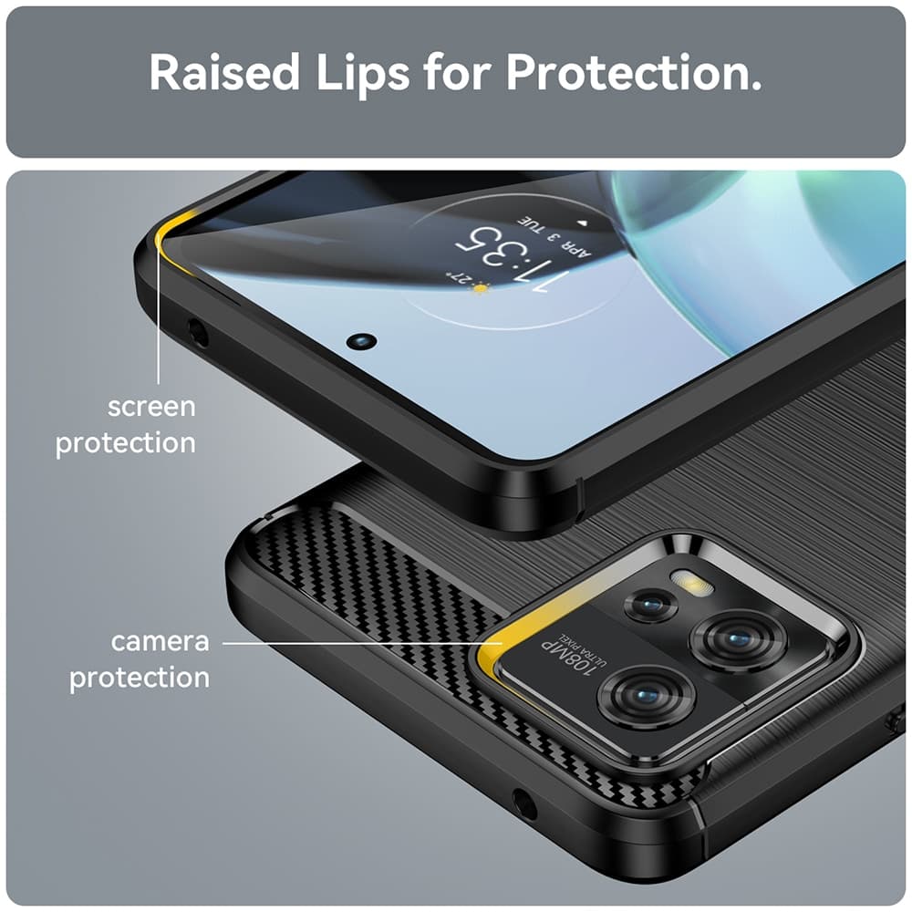 Techsuit Carbon Silicone - θήκη για Motorola Moto G72 - Μαύρο 5