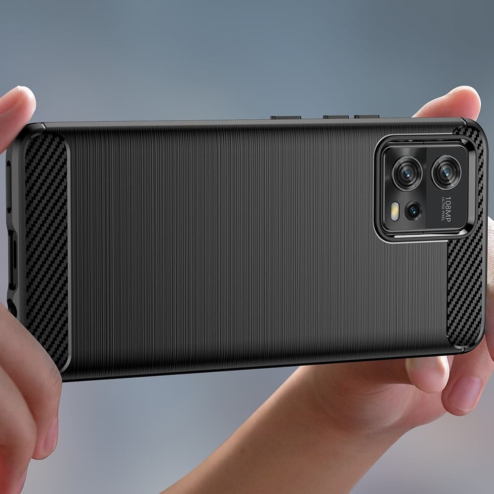 Techsuit Carbon Silicone - θήκη για Motorola Moto G72 - Μαύρο 3