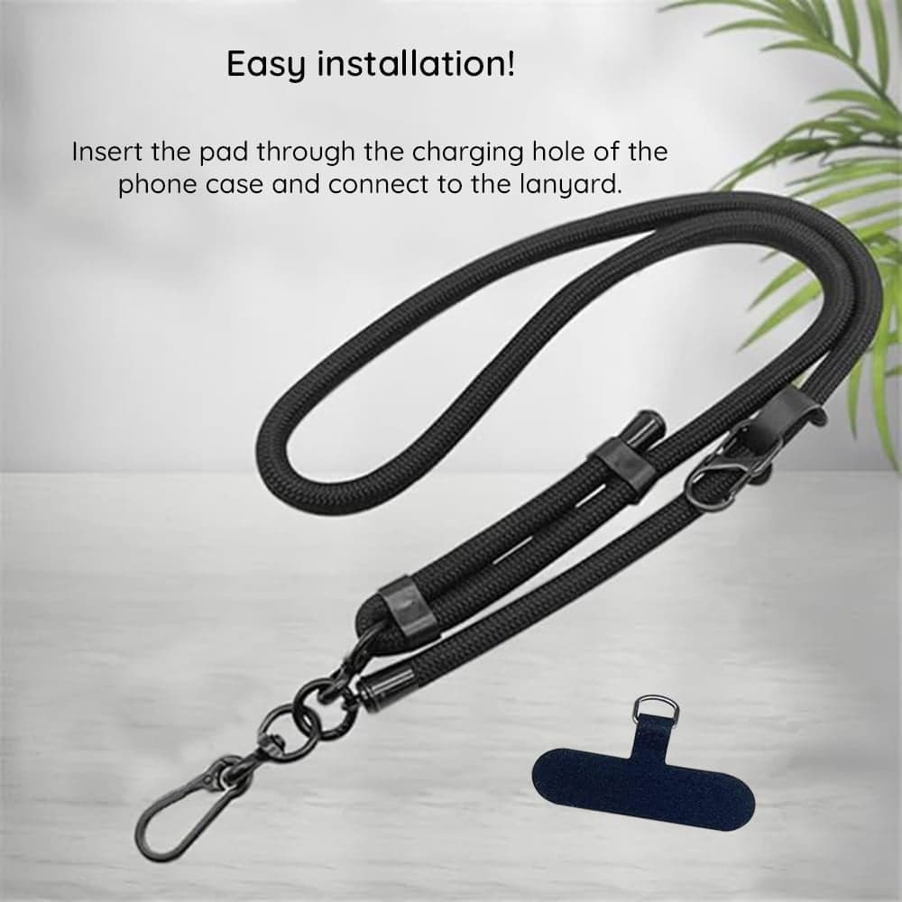Techsuit - Rope Crossbody Strap (RCS1-75) - for Phones, Carabiner, Nylon Braided, Durable, Adjustable - Sunflower Yellow 4