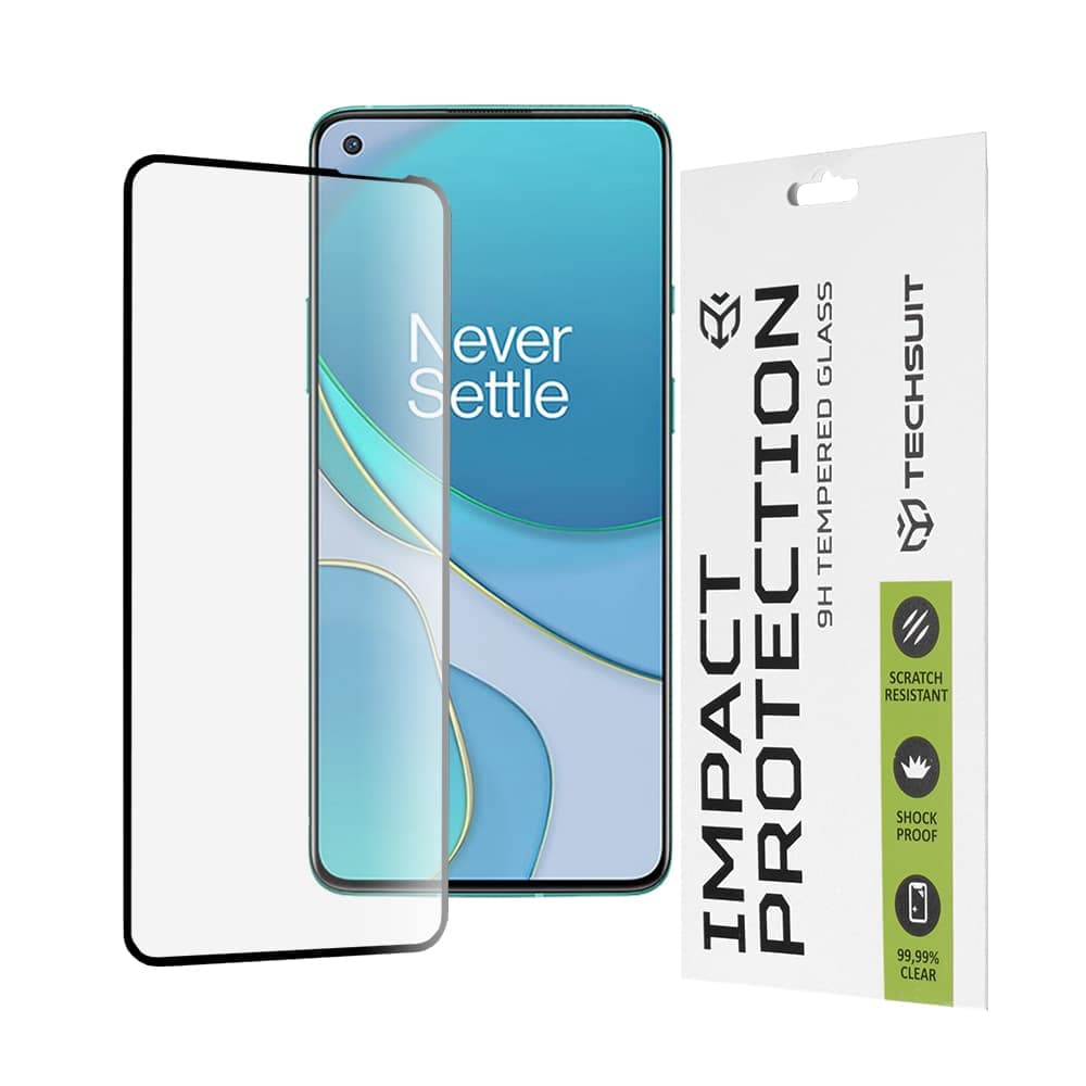 Techsuit - 111D Full Cover / Full Glue Glass - OnePlus 8T - Black