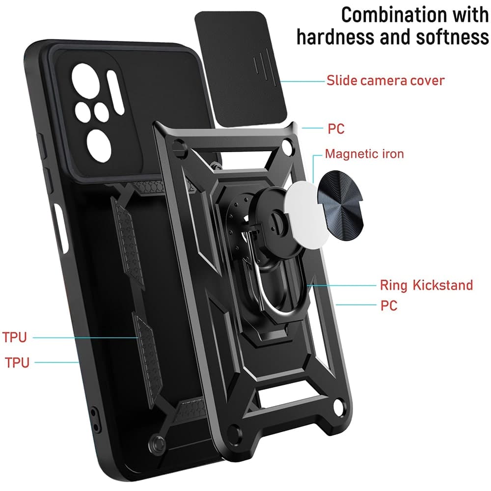 Techsuit CamShield Series - θήκη για Xiaomi Redmi Note 10 / 10S Poco M5s - Μαύρο 2