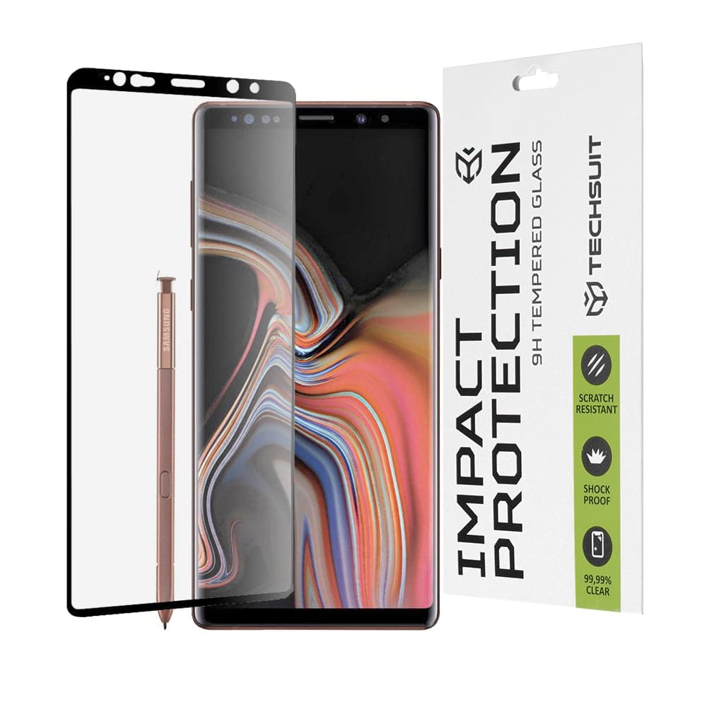 Techsuit - 111D Full Cover / Full Glue Glass / 3D Curved Screen - Samsung Galaxy Note 9 - Black